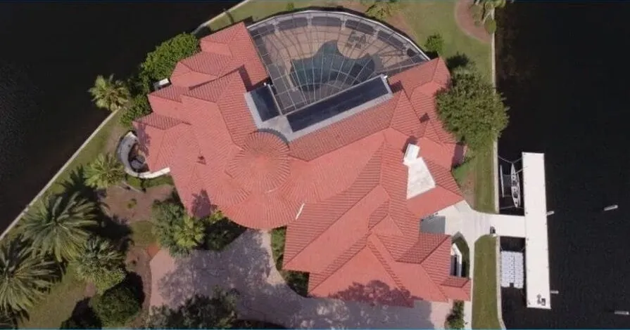 After: Tile roof from above