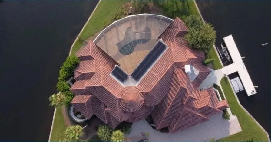 Before: Tile roof from above